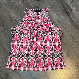 💚INC International Concepts Pink and Black Patterned Women's Top Versatile Chic